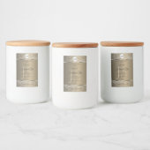 Platinum Beige Logo Initialen Glitter Productlabel Voedselcontainer Etiket (Flessen)
