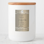 Platinum Beige Logo Initialen Glitter Productlabel Voedselcontainer Etiket (Voorkant)