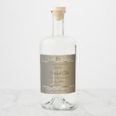 Platinum Beige met Glitter Initialen Productlabel Likeurfles Etiket (Voorkant)