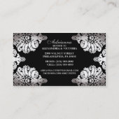 Platinum & Black Lush Damask-kaart / Contactkaartje (Achterkant)