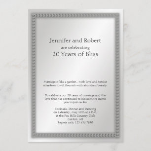 Platinum Blad 20e Huwelijksverjaardag Kaart