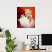 Platinum blond Posing Pin-up Poster (Thuiskantoor)