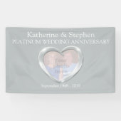 Platinum Bruiloft jubileum hart foto banner (Horizontaal)