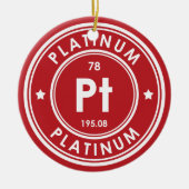 Platinum Element Rood Keramisch Ornament (Voorkant)