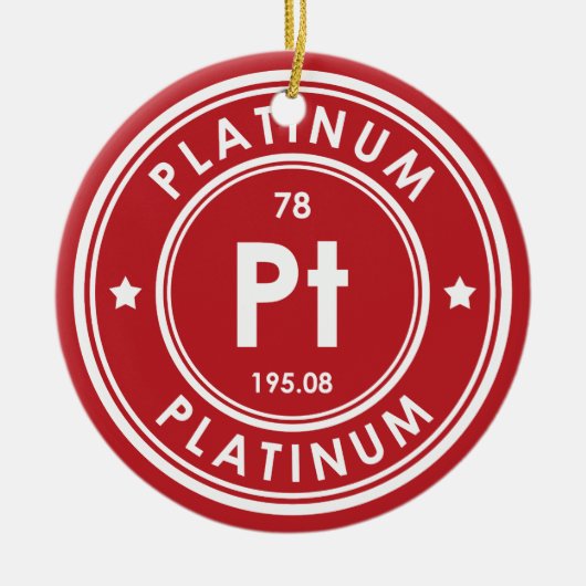 Platinum Element Rood Keramisch Ornament (Voorkant)