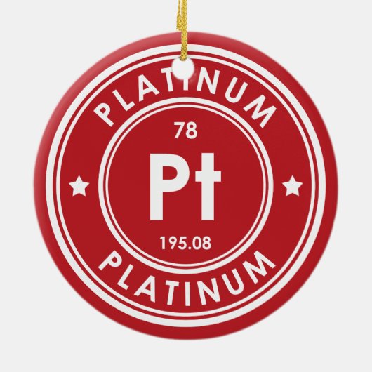 Platinum Element Rood Keramisch Ornament (Achterkant)