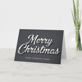 Platinum Foil Retro Script Merry Christmas Feestdagen Kaart