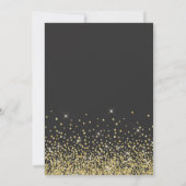 Platinum Glitter Black 50th Birthday Party Invita Kaart (Achterkant)