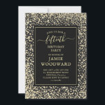 Platinum Glitter Black 50th Birthday Party Invita Kaart<br><div class="desc">Platinum glitter 50ste verjaardagsfeestdag op zwarte pagina met een superelegante typografie. Eenvoudig en elegant.</div>