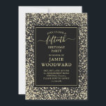 Platinum Glitter Black 50th Birthday Party Invita Kaart<br><div class="desc">Platinum glitter 50ste verjaardagsfeestdag op zwarte pagina met een superelegante typografie. Eenvoudig en elegant.</div>