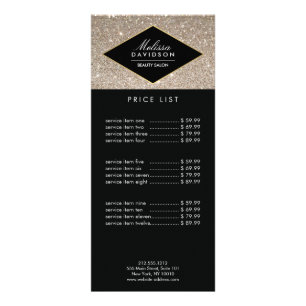 Platinum Glitter en Glamor Beauty Reclamekaart