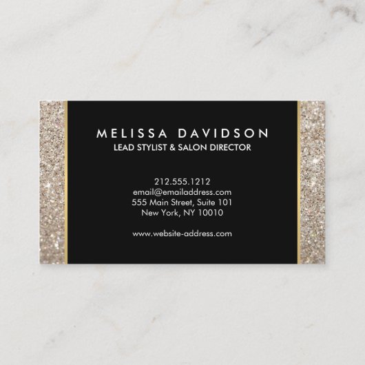 Platinum Glitter en Glamour Beauty Visitekaartje (Achterkant)