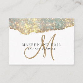 Platinum Glitter Gold Monogram Makeup Artist Busi Visitekaartje