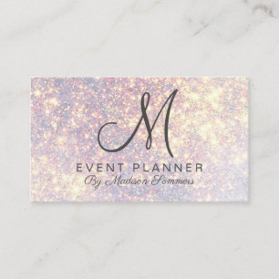Platinum Gold Glitter Event Planner Visitekaartje