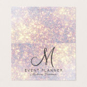 Platinum Gold Glitter Event Planner Visitekaartje (Buitenkant ongevouwen)