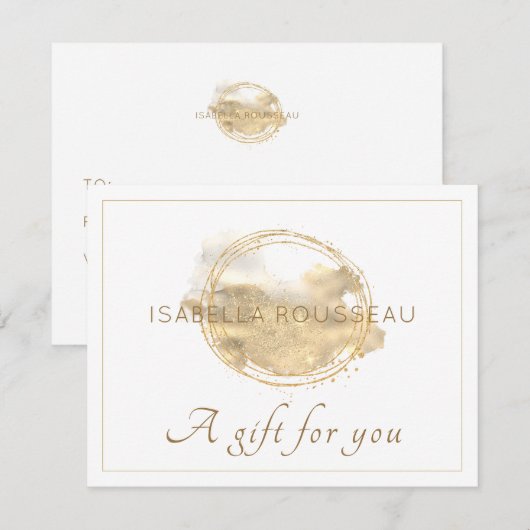 Platinum Gold Glitter Ink Jewelry Gift Certificate (Voorkant / Achterkant)