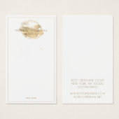 Platinum Gold Glitter Jewelry Earring Display Kaar Visitekaartje (Voorkant /achterkant)
