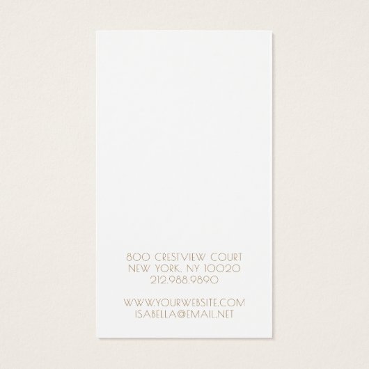 Platinum Gold Glitter Jewelry Earring Display Kaar Visitekaartje (Achterkant)