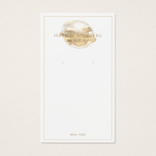 Platinum Gold Glitter Jewelry Earring Display Kaar Visitekaartje