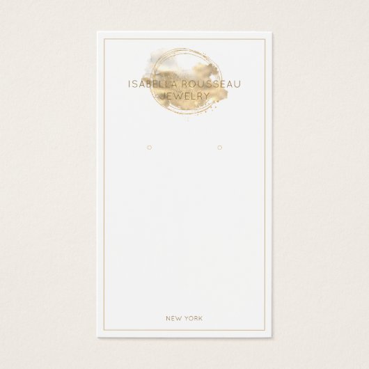Platinum Gold Glitter Jewelry Earring Display Kaar Visitekaartje (Voorkant)