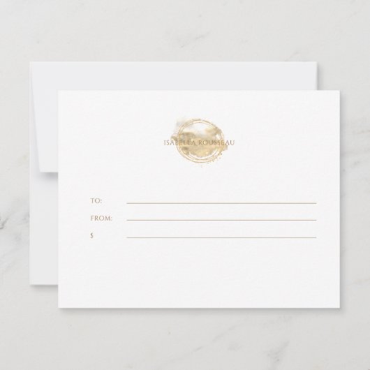 Platinum Gold Glitter Jewelry Gift Certificate (Achterkant)