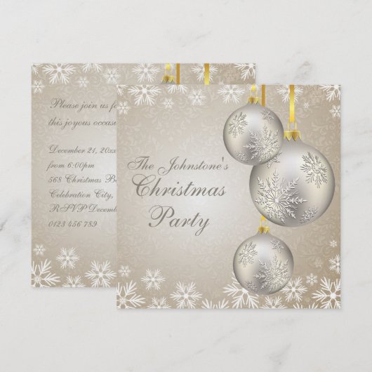 Platinum Gold-kerstfeestfeest Kaart (Voorkant / Achterkant)