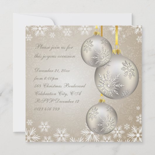 Platinum Gold-kerstfeestfeest Kaart (Achterkant)