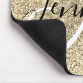 Platinum Gouden Nep Glitter Persoonlijk Monogram Muismat (Hoek)