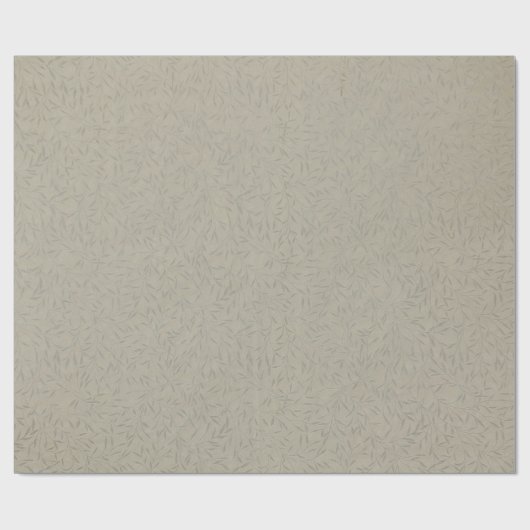 Platinum Gray Embossed Leaf Vines Cadeaupapier (Vlak)