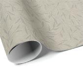 Platinum Gray Embossed Leaf Vines Cadeaupapier (Rol Hoek)