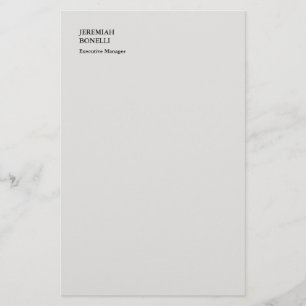 Platinum gray minimalistisch modern briefpapier