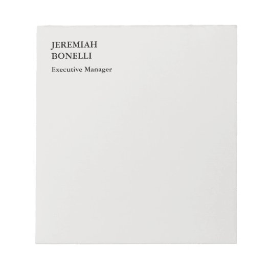 Platinum gray minimalistisch modern notitieblok (Voorkant)