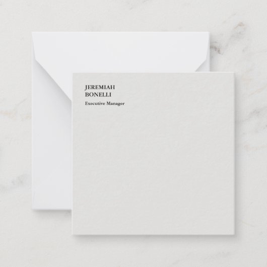 Platinum gray minimalistisch modern notitiekaartje (Voorkant)