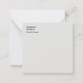 Platinum gray minimalistisch modern notitiekaartje