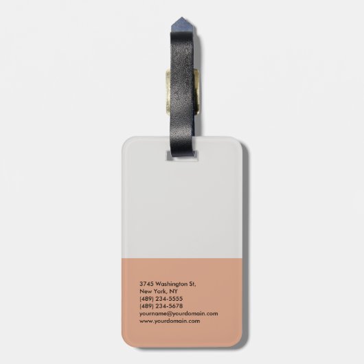 Platinum Gray Trendy Modern Minimalist Bagagelabel (Achterkant verticaal)