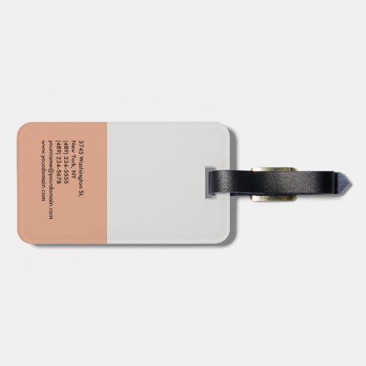 Platinum Gray Trendy Modern Minimalist Bagagelabel (Achterkant horizontaal)