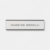Platinum Grey Minimalist Plain Legible Modern Deurbordje (Voorkant)