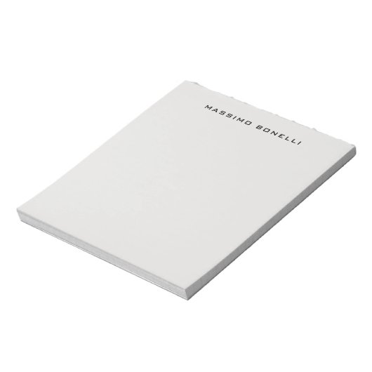 Platinum Grey Minimalist Plain Legible Modern Notitieblok (Linkerzijde)