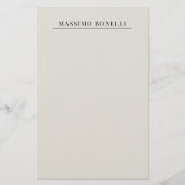 Platinum Grey Minimalist Plain Modern Own Name Briefpapier (Voorkant)