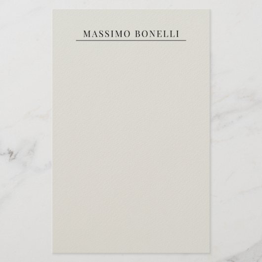 Platinum Grey Minimalist Plain Modern Own Name Briefpapier (Voorkant)