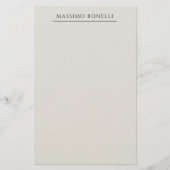 Platinum Grey Minimalist Plain Modern Own Name Briefpapier (Voorkant)