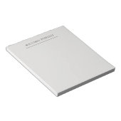 Platinum Grey Minimalist Plain Modern Own Name Notitieblok (Schuin)