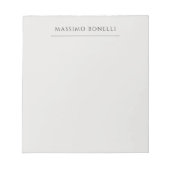 Platinum Grey Minimalist Plain Modern Own Name Notitieblok (Voorkant)