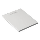 Platinum Grey Minimalist Plain Modern Own Name Notitieblok (Schuin)