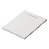 Platinum Grey Minimalist Plain Modern Own Name Notitieblok (Linkerzijde)