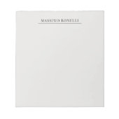 Platinum Grey Minimalist Plain Modern Own Name Notitieblok (Voorkant)