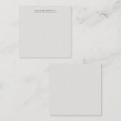 Platinum Grey Minimalist Plain Modern Own Name Notitiekaartje (Voorkant / Achterkant)
