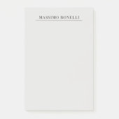 Platinum Grey Minimalist Plain Modern Own Name Post-it® Notes (Voorkant)