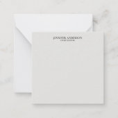 Platinum Grey Professional Modern Plain Minimalist Notitiekaartje (Voorkant)