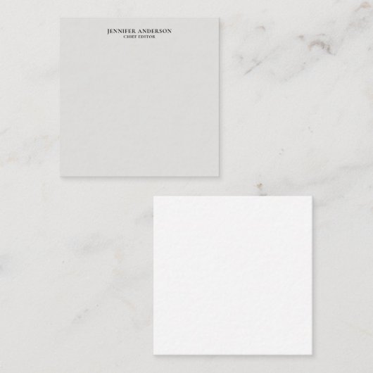 Platinum Grey Professional Modern Plain Minimalist Notitiekaartje (Voorkant / Achterkant)